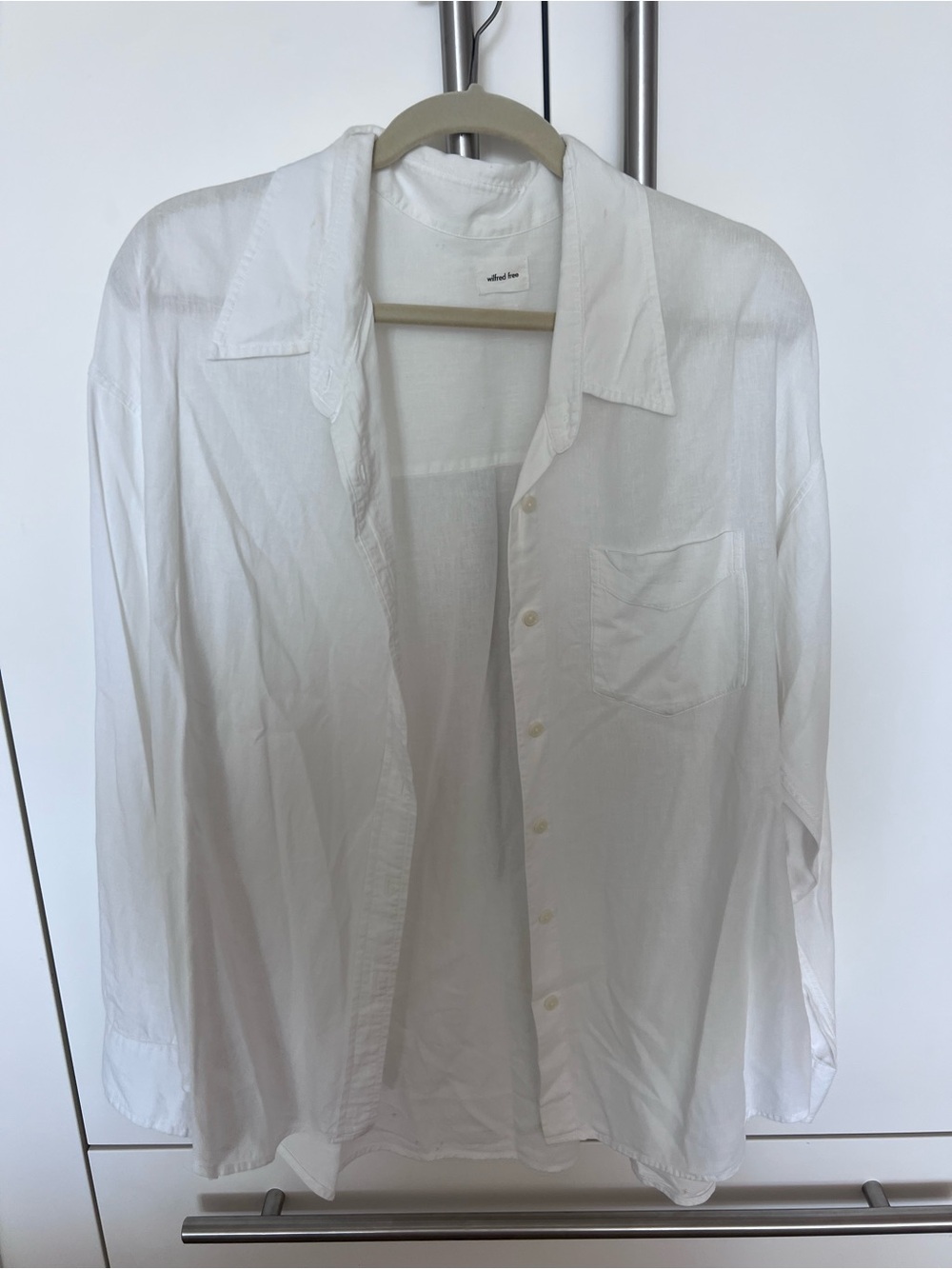 Wilfred White Lightweight Button-Up linen shirt